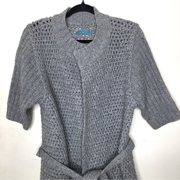 Alice + Olivia Gray Cashmere Wool Belted Cardigan Sweater - Picture 5 of 15